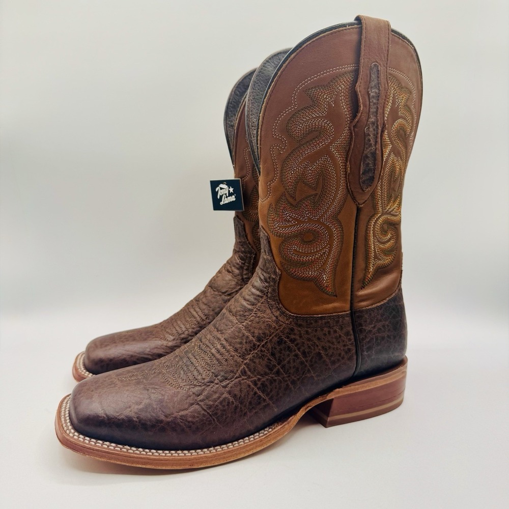 Tony Lama Rowel Safari‎ Boots Men's Size 8.5 D Brown Cowhide Leather